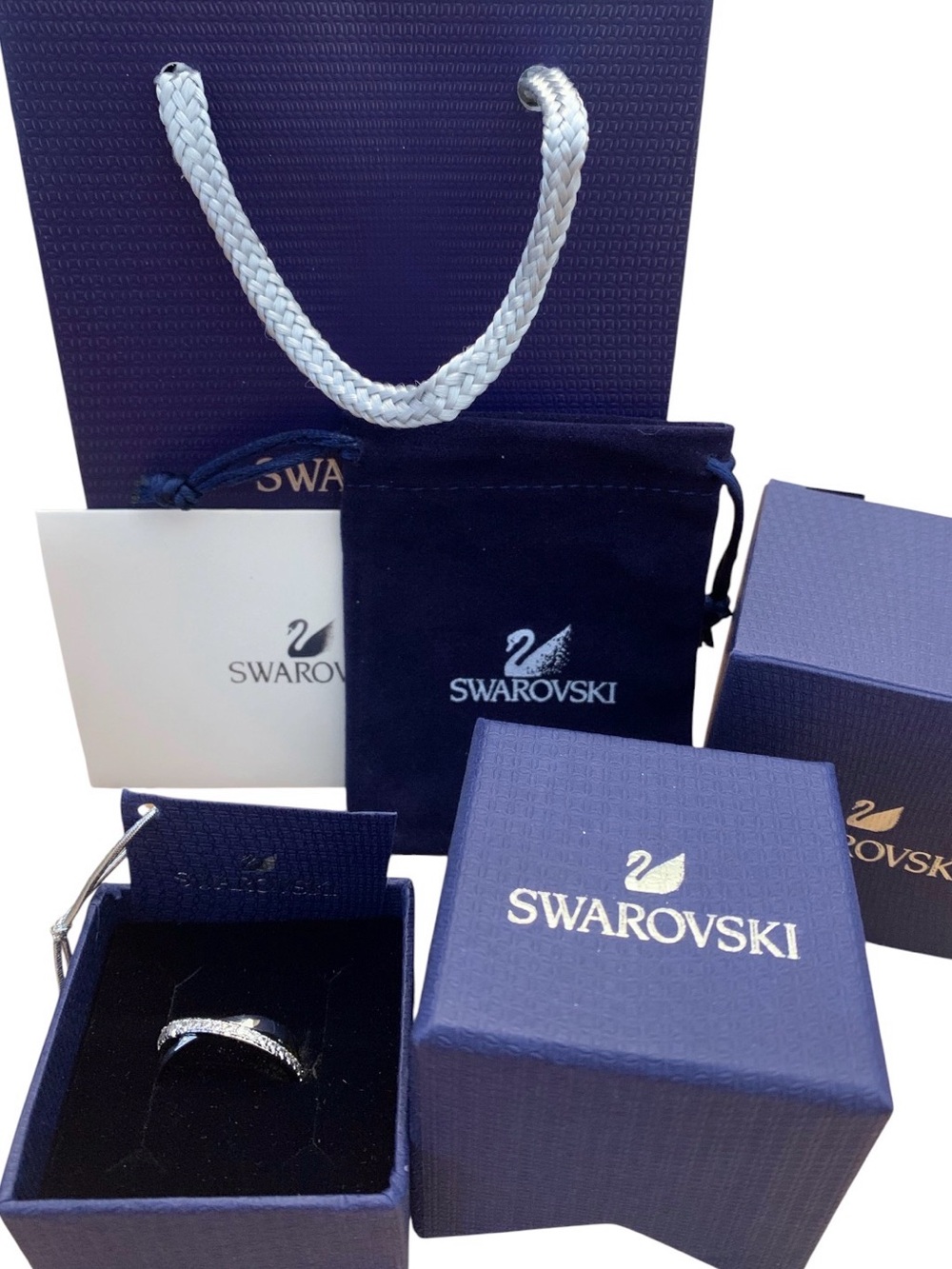 Swarovski Silver Pavé Crystal Ring with White Sparkle SIZE8